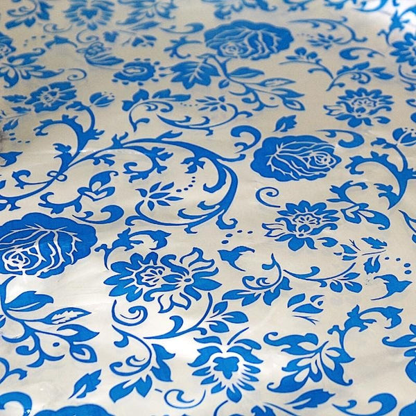 Gift Wrapping Sheets Blue Silver Flowers - Basics.Pk