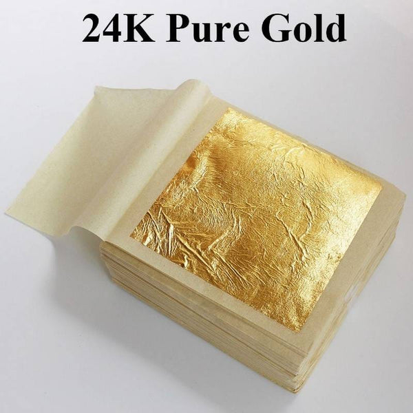 Gold Foil Leaf Sheet 6.5 x 6.5 inches (17x17cm) ( 100 Imitations )