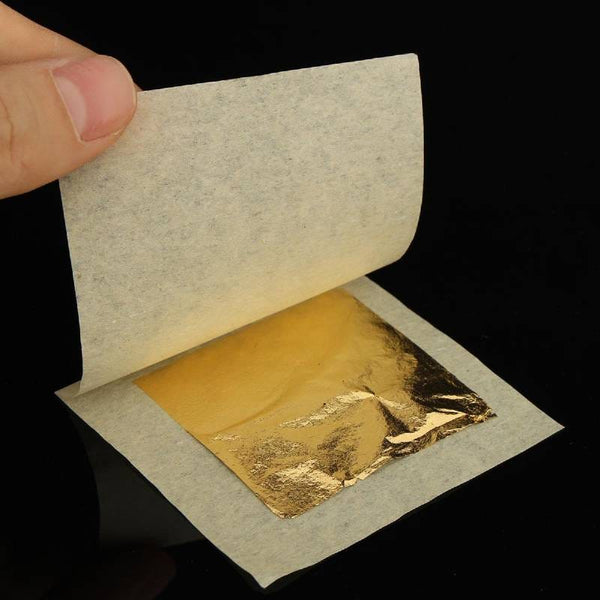 Gold Foil Leaf Sheet 6.5 x 6.5 inches (17x17cm) ( 100 Imitations )