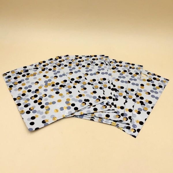 Goody Bag Foil Mix Dots And Stars  (Golden-Black) - Basics.Pk