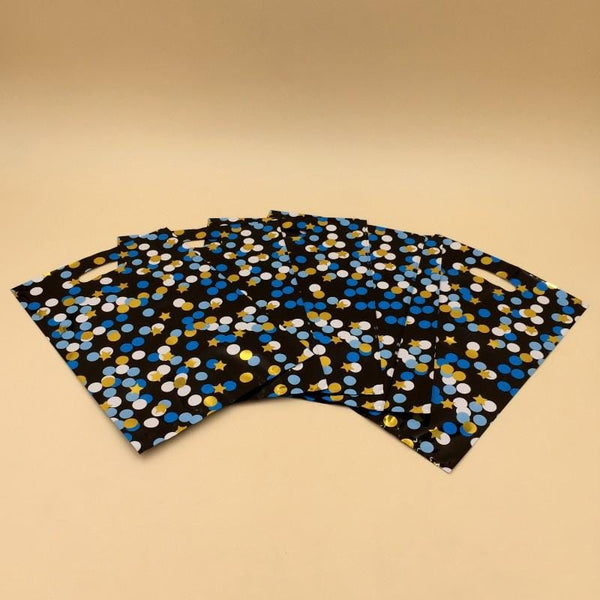 Goody Bag Foil Mix Dots And Stars  (Golden-Blue-Black) - Basics.Pk