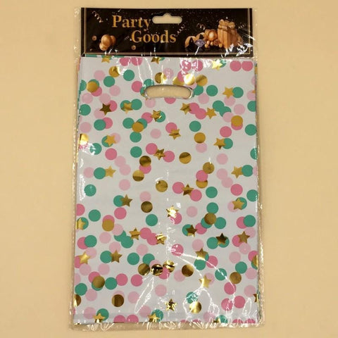 Goody Bag Foil Mix Dots And Stars  (Golden-Pink-Aqua ) - Basics.Pk