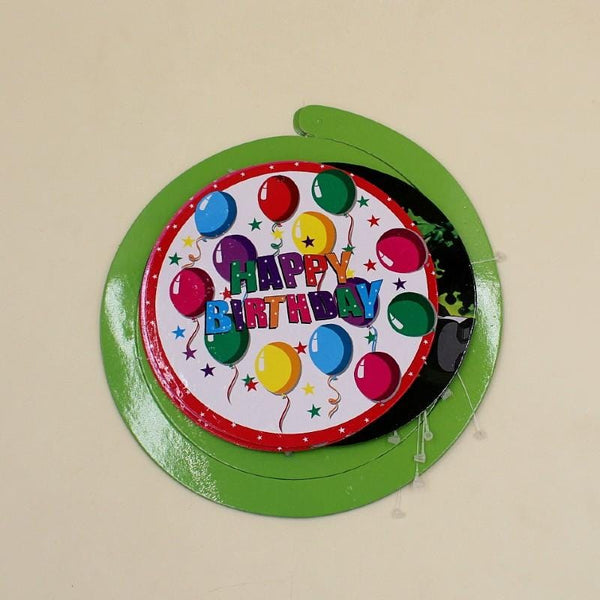 Hanging Spiral Happy Birthday with Cake - Basics.Pk