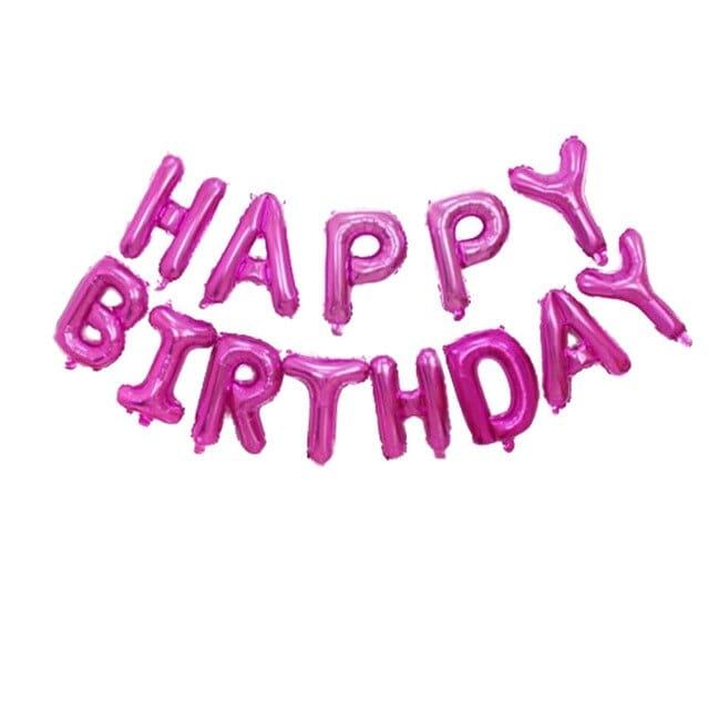 Balloons Foil "Happy Birthday" Hot Pink