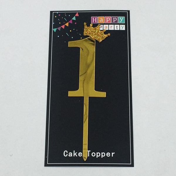 Cake Topper Crown Golden Number 1 - Basics.Pk