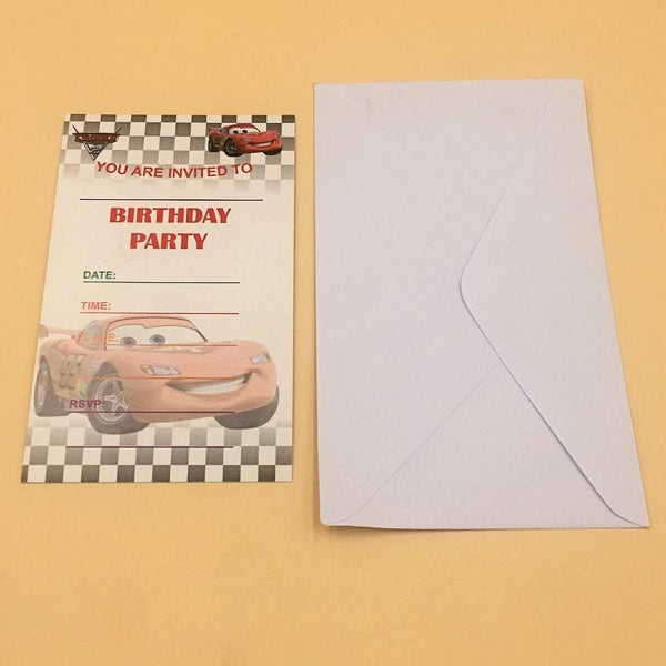 Invitation Card 10 Cars Theme - Basics.Pk