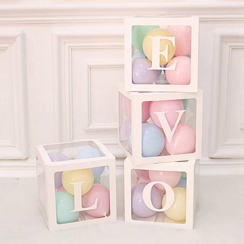 Balloons LOVE Box +  Milky Mix Color 10 inches