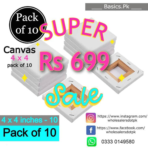 100% Cotton Cloth Canvas Deal Pack of 10  (4 x 4 inches )