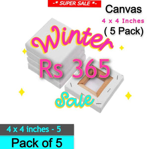 100% Cotton Cloth Canvas Deal Pack of 5 ( 4 x 4 inches )
