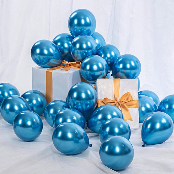 Balloons Small Chrome Metallic Blue - 5 INCHES (Single, 25 or 50 Balloons)