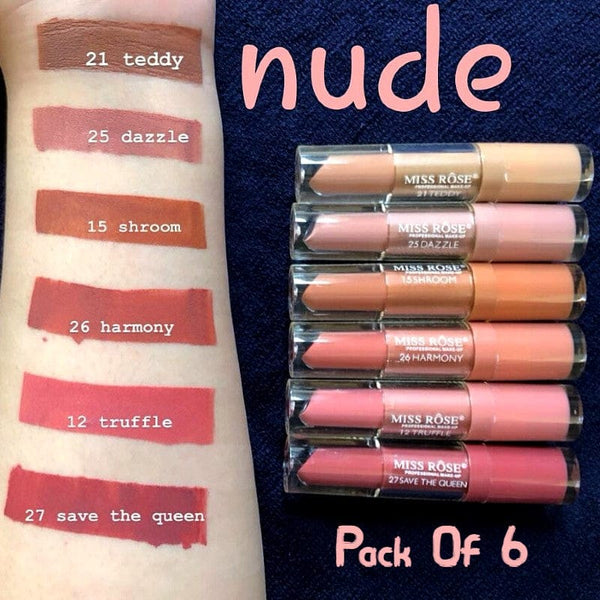 Miss Rose Matte Liquid Lipsticks Nude Edition