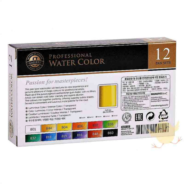 Mungyo 12 Professional Water Color - Basics.Pk