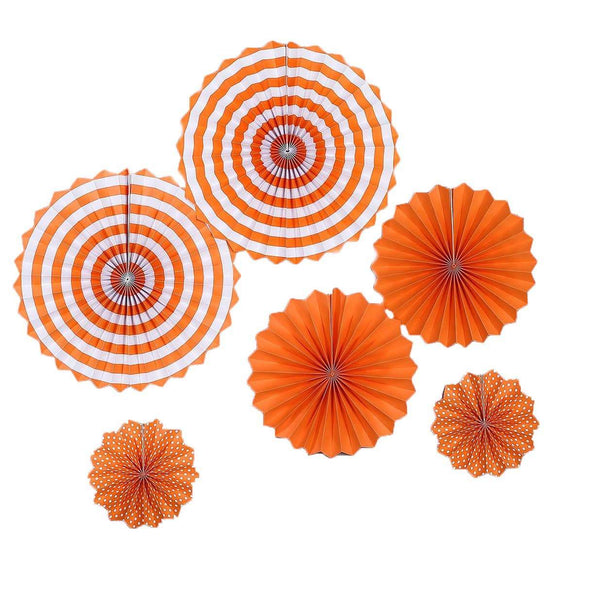 FAN High Quality Paper 6 Fan Set (Orange) - Basics.Pk