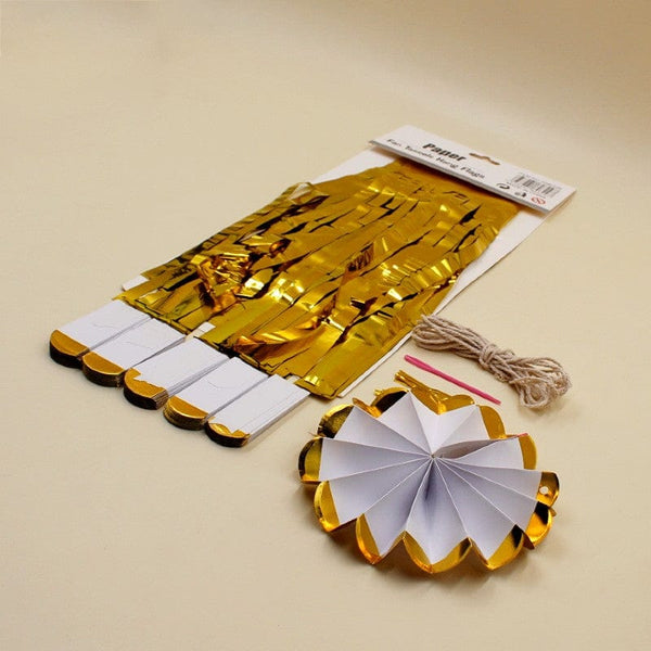 Tassels Golden Foil Decoration with Fans