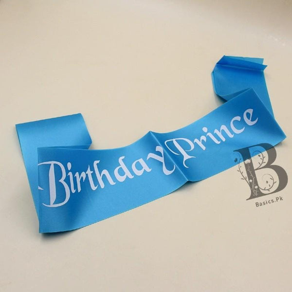 Sash Birthday Prince Blue on White - Basics.Pk