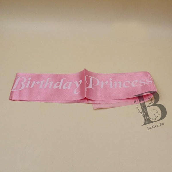 Sash Birthday Princess White on Pink - Basics.Pk