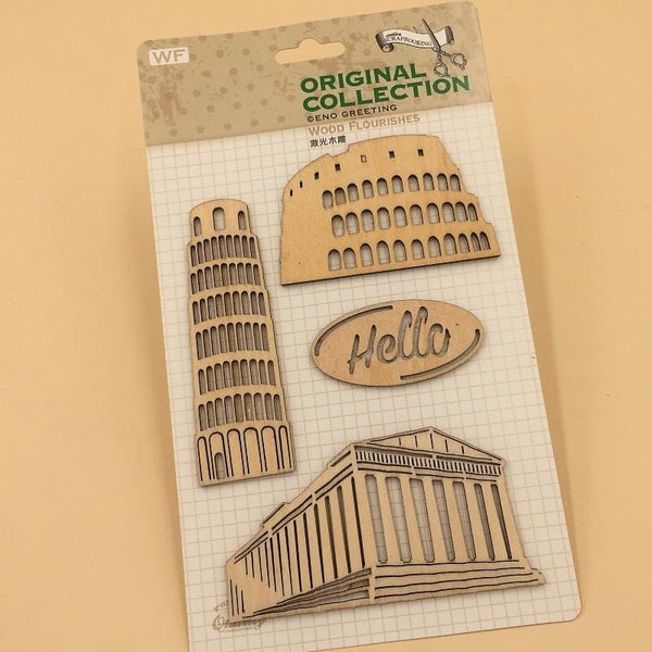 Stickers Home Decor Wooden Italy Monuments - Basics.Pk