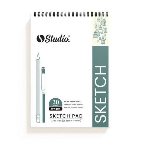 Studio A3 Sketch Pad For Artist 150 Gsm ( PLAIN PAPER )