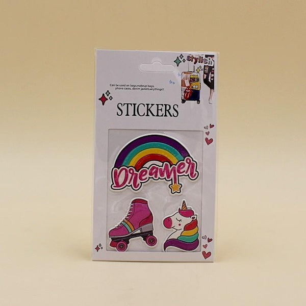 Stickers Unicorn + Rainbow Dreamer+ Tyre Shoe 3D Shiny Foam - Basics.Pk