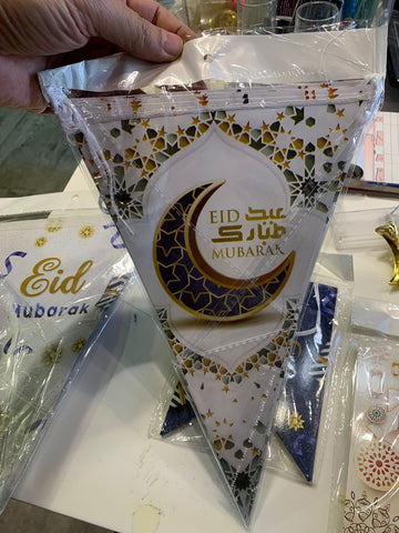 Flag Eid Mubarak White