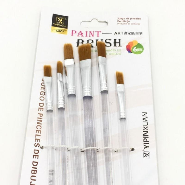 YIPINXUAN Paint Brush 6pcs Transparent Flat - Basics.Pk