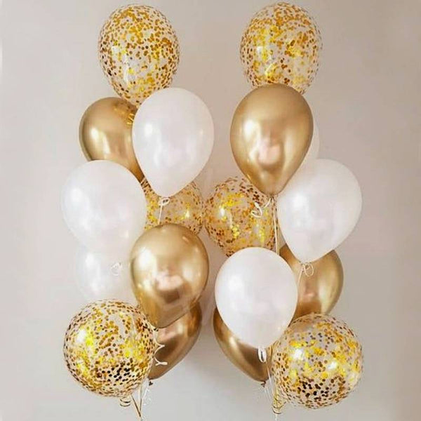 Balloons Bunch Pack of 18 - Metallic + Confetti + Latex