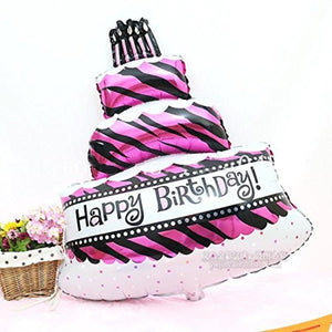 Balloons Foil Birthday Cake Pink