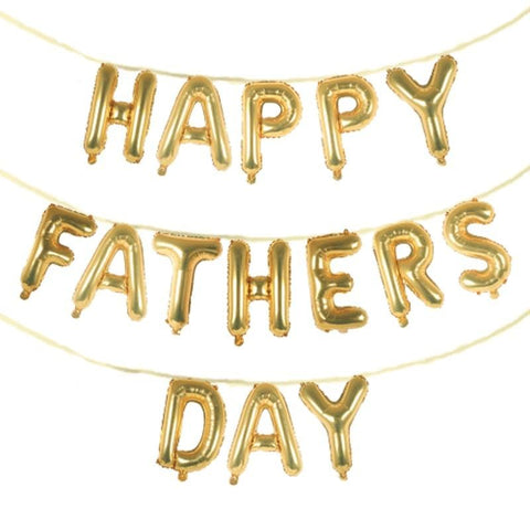 Balloons Foil "Happy Fathers Day" Golden - Basics.Pk