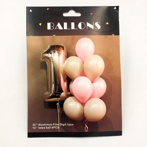 Balloons Silver Number 1 Pack of 10 - Basics.Pk