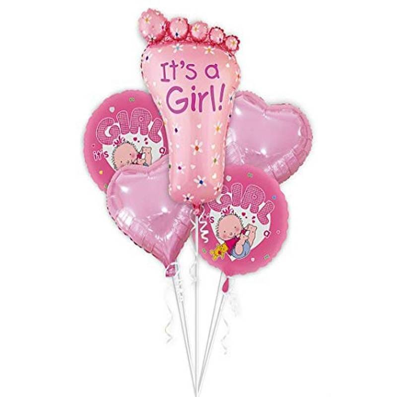 Balloons Foil its a Girl Feet Pack of 5