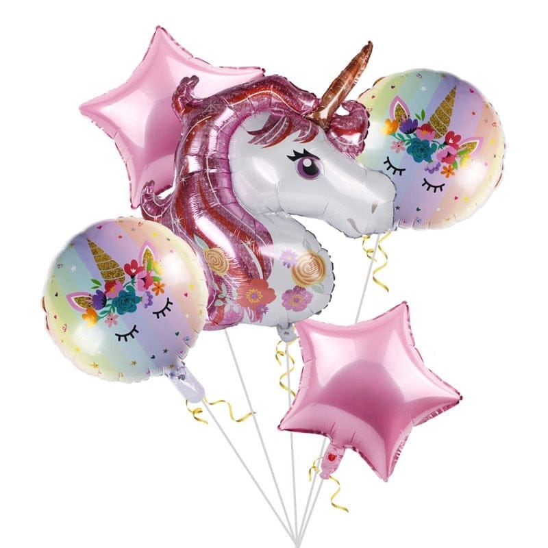 Balloons Foil Unicorn Pack of 5
