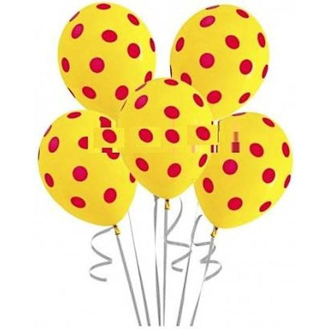 Balloons Yellow with Red Dots Single - Basics.Pk
