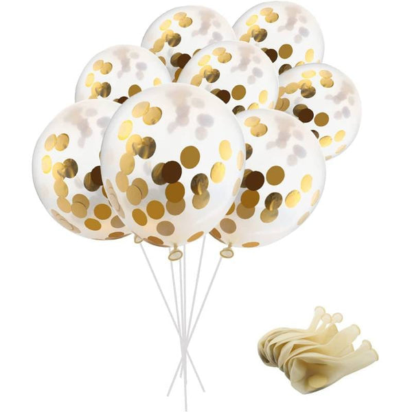 Balloon Bunch - Banner Happy birthday White + 5 confetti balloons