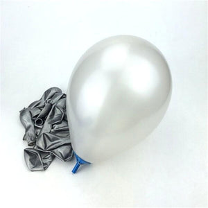 Balloons Plain Party Balloons Silver (Single) - Basics.Pk