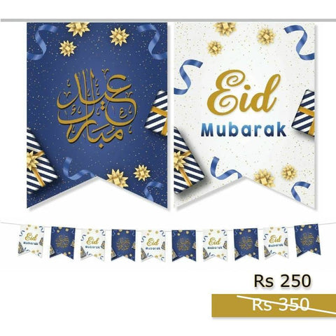 Banner Eid Mubarak White / Blue