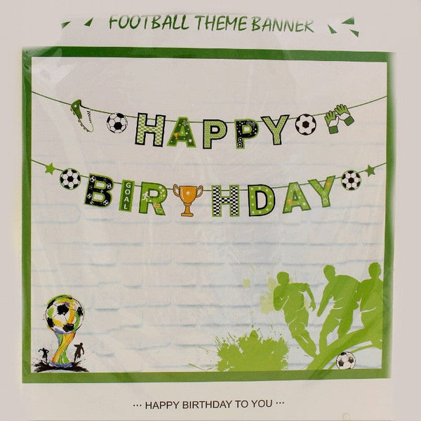 Banner Happy Birthday Football Green ( Large 2 Feet Football )
