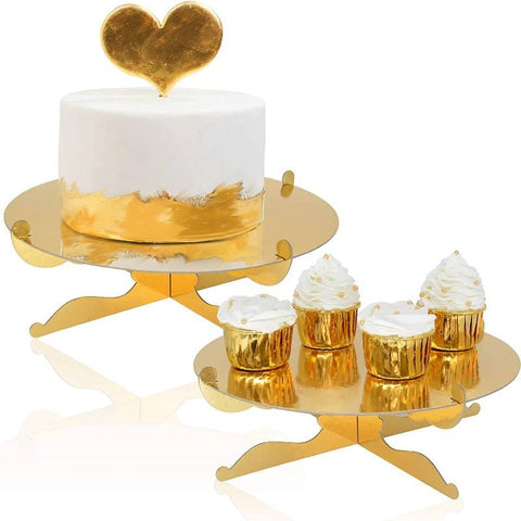 Cake Stand Golden ( 2-4 pound cake )
