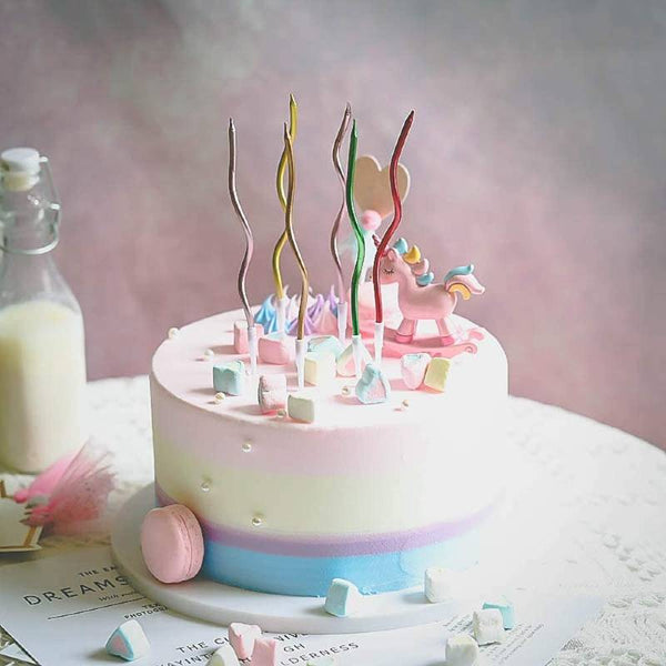 Candle Long Twisted Curly Multi-Color (12 Pack)