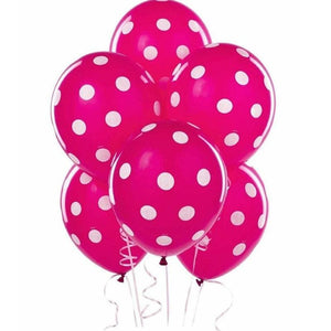 Balloons Dots Dark Pink Color Single - Basics.Pk