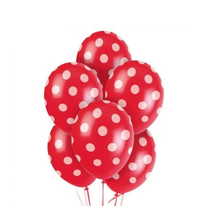 Balloons Dots Red Color Single - Basics.Pk