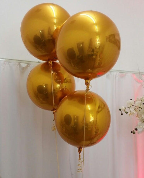 Balloons Foil Orbz Golden 24 inches (Single) - Basics.Pk