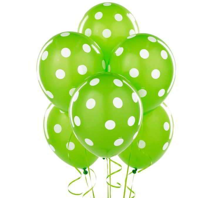 Balloons Dots Light Green Color Single - Basics.Pk