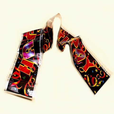 Sash Happy Birthday Black On Multi Red