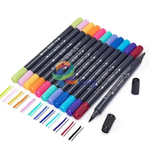 STA Aquarelle Watercolor Dual Brush Pens Set 12 Colors Art Markers