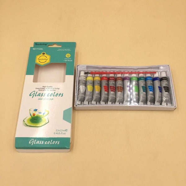 Keep Smiling Glass Color with Brush 12 Pack (HS-7112GL) - Basics.Pk