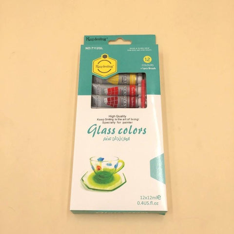 Keep Smiling Glass Color with Brush 12 Pack (HS-7112GL) - Basics.Pk