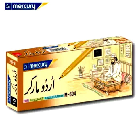 Mercury Marker Chisel Tip Urdu ( 10 pack Black/Blue )