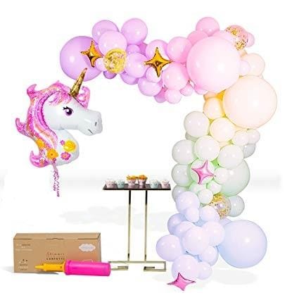Balloons Foil Purple Unicorn Set (153 balloons) FREE PUMP - Basics.Pk