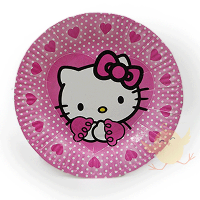 Plates (10 Large) Hello Kitty theme Round - Basics.Pk