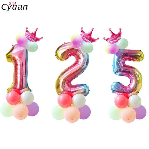 Balloons Foil 16 inches Single Number Multi Color - Basics.Pk